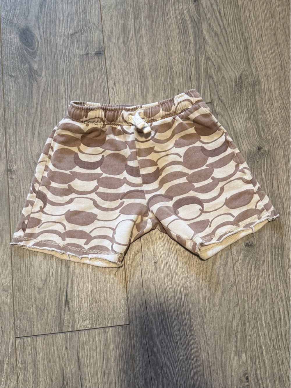 Zara Beige and Brown Patterned Kids Shorts